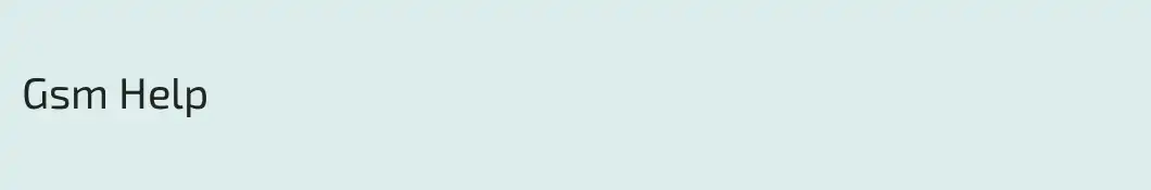 Gsm Help